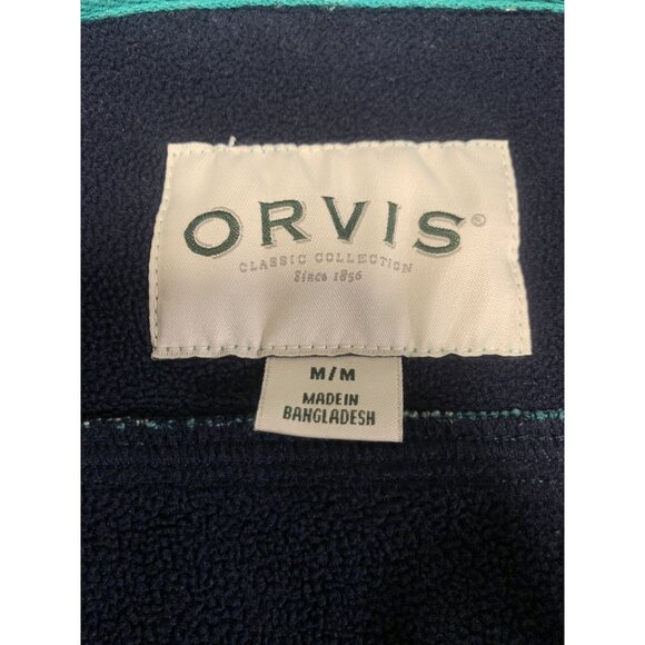 Orvis Teal Flannel Plaid Fleece Lined Shacket Size M Snap Front - Picture 4 of 9